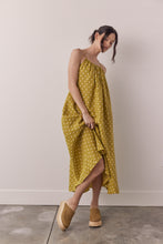 Load image into Gallery viewer, Linen Polka dot back tie ankle dress