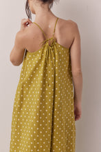 Load image into Gallery viewer, Linen Polka dot back tie ankle dress