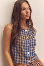 Load image into Gallery viewer, Gingham Sleeveless Top