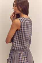 Load image into Gallery viewer, Gingham Sleeveless Top