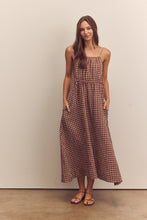Load image into Gallery viewer, Front shirring gingham cami dress