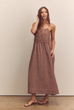 Load image into Gallery viewer, Front shirring gingham cami dress