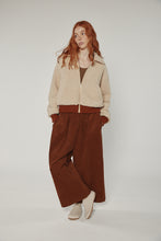 Load image into Gallery viewer, Wool blend ribbed short bomber jacket