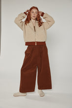 Load image into Gallery viewer, Wool blend ribbed short bomber jacket