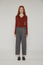 Load image into Gallery viewer, Wool Blend Herringbone Pants – Front View | amente