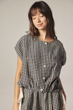 Load image into Gallery viewer, Gingham Drop Sleeve Top