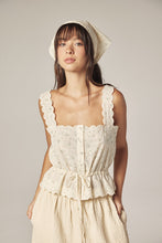 Load image into Gallery viewer, Scallop lace tie Top with Bandana