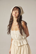Load image into Gallery viewer, Scallop lace tie Top with Bandana