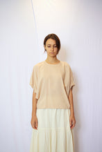 Load image into Gallery viewer, Tie sleeve crew neck blouse