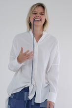 Load image into Gallery viewer, Collarless loose fit long sleeve shirts