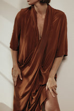Load image into Gallery viewer, Shawl neck midi dress