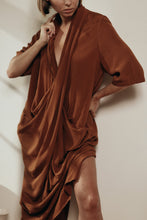Load image into Gallery viewer, Shawl neck midi dress