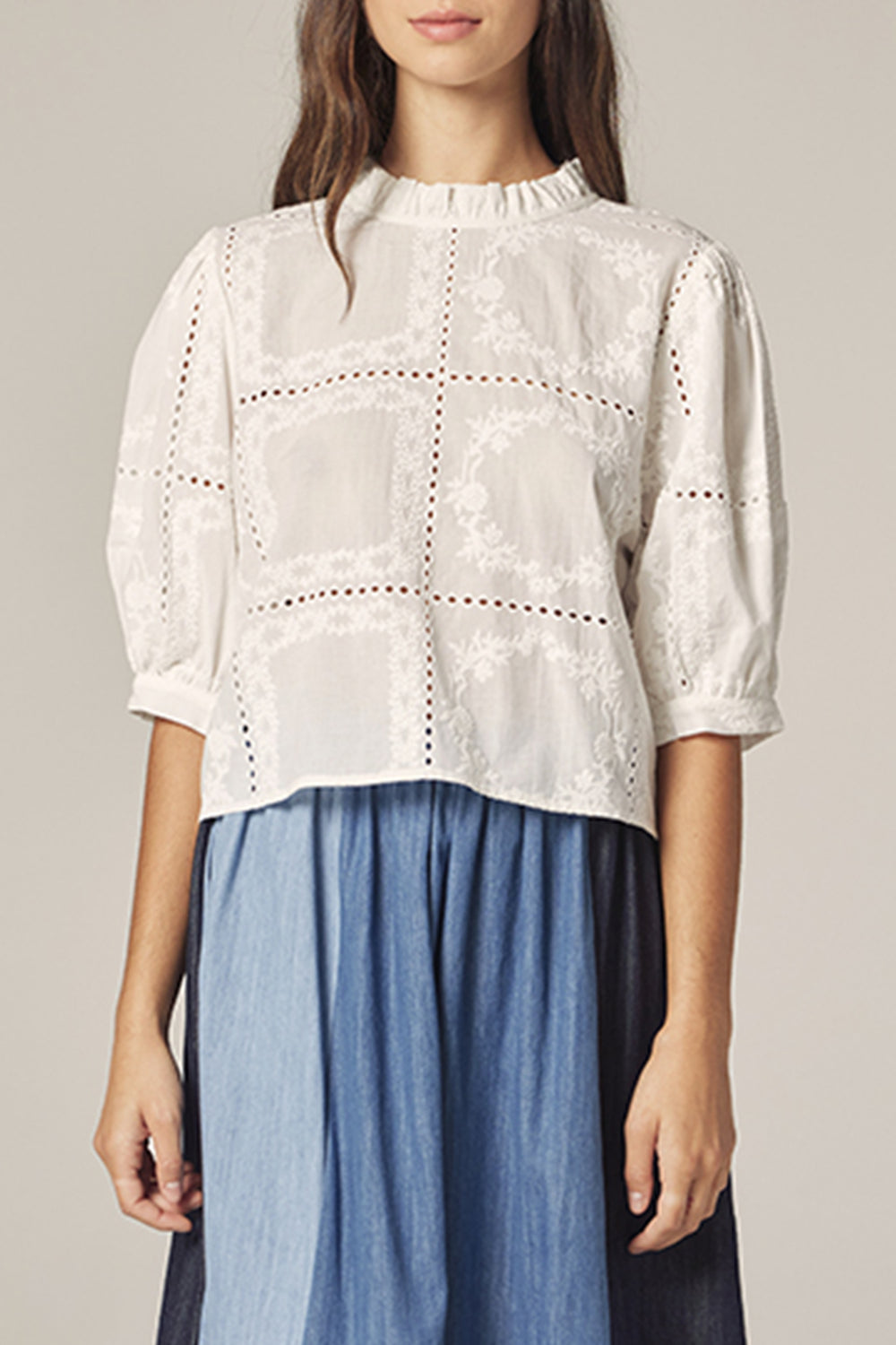 Tie back puff top