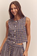 Gingham Sleeveless Top