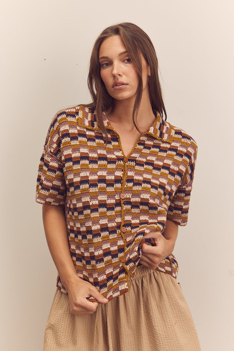 Crochet hand Knit Sweater