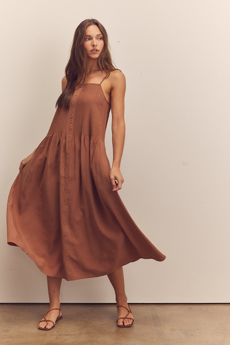Pintuck cami dress