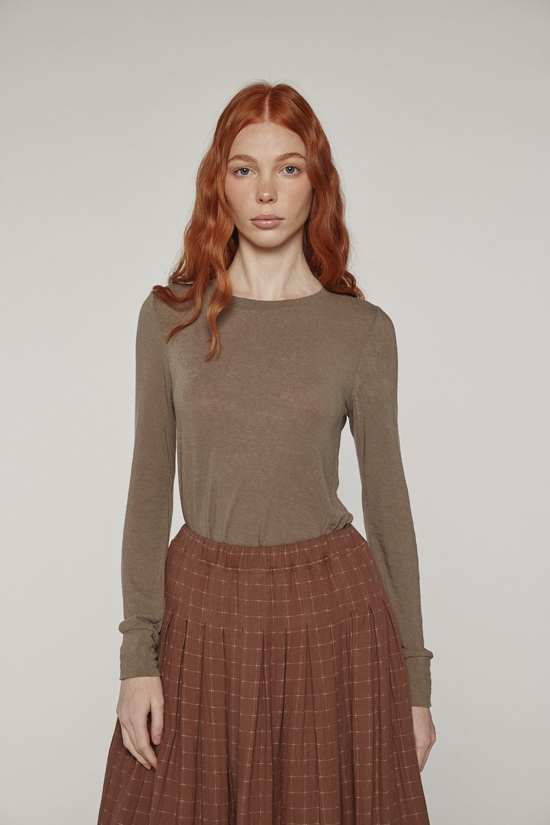 Wool blend knit top