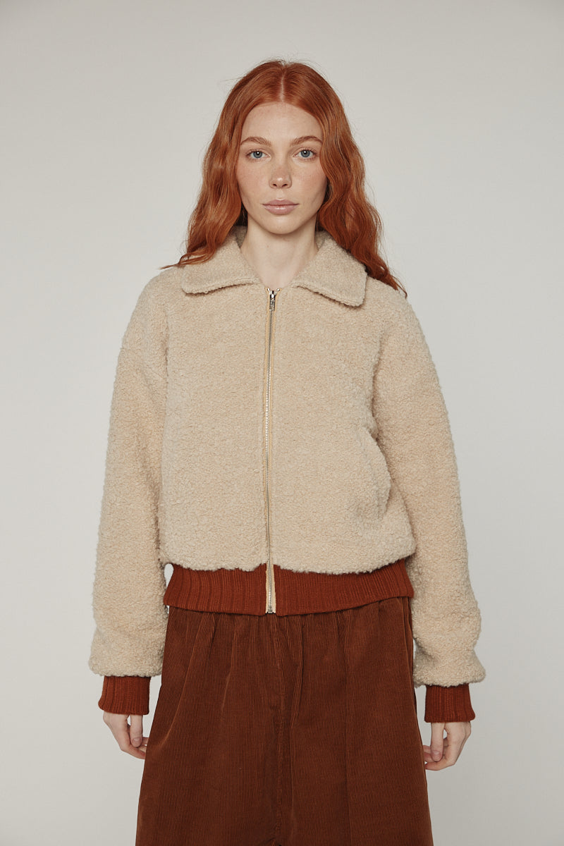 Wool blend bomber jacket