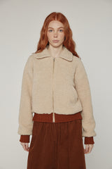 Wool blend bomber jacket