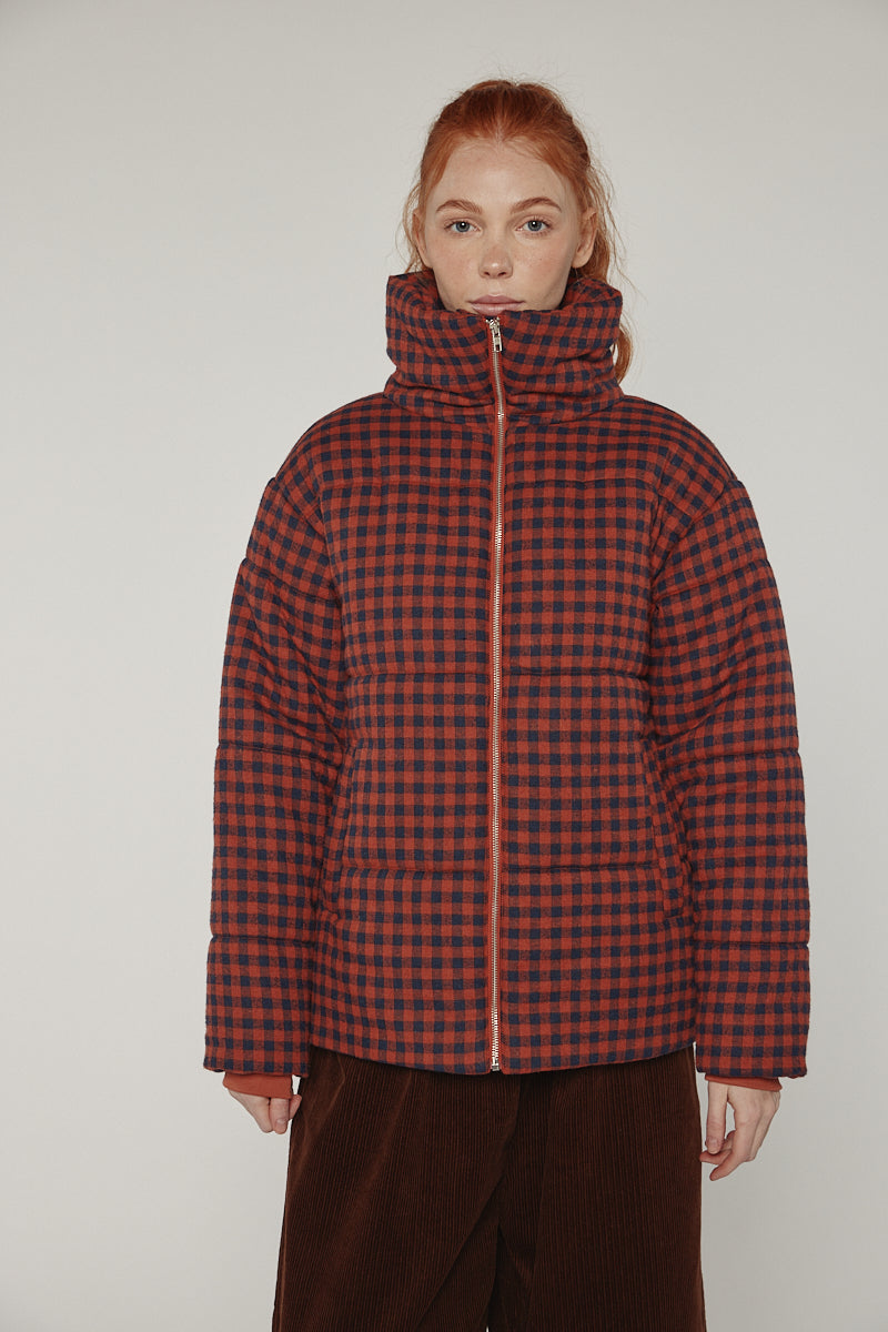 Gingham Puff Jacket