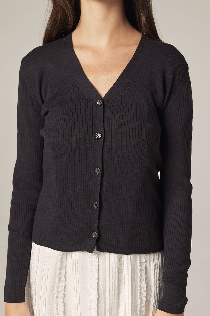Rib V-Neck Cardigan
