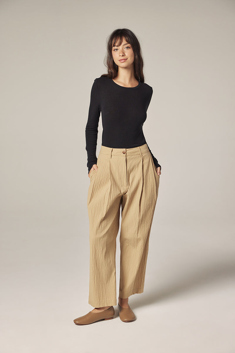 Wool blend knit top