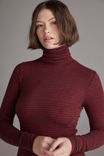 Load image into Gallery viewer, Wool blend stripe turtleneck
