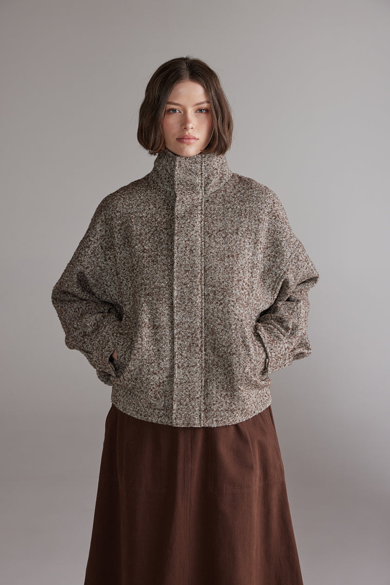 Wool Blend Bomber Jacket