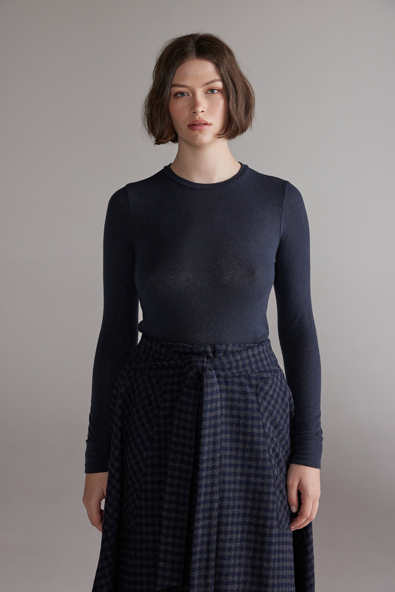 Wool blend knit top