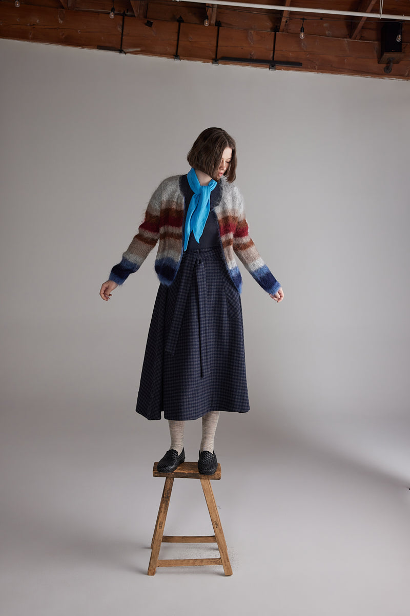 Mohair multi Stripe Cardigan