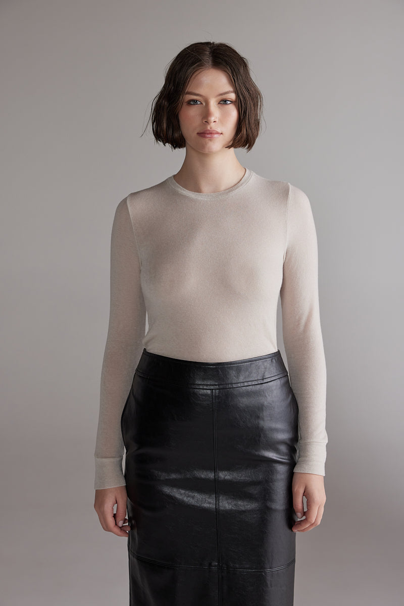 Wool blend knit top