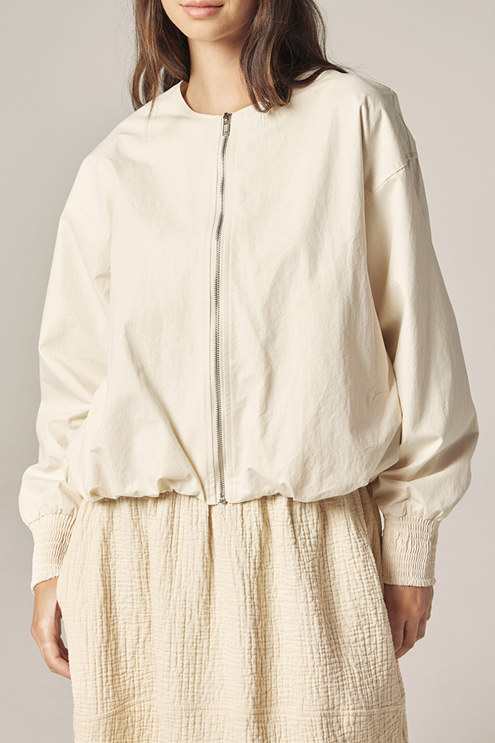 Smocked Sleeve Jacket