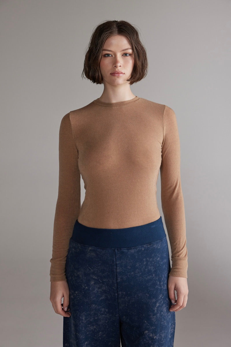 Wool blend knit top