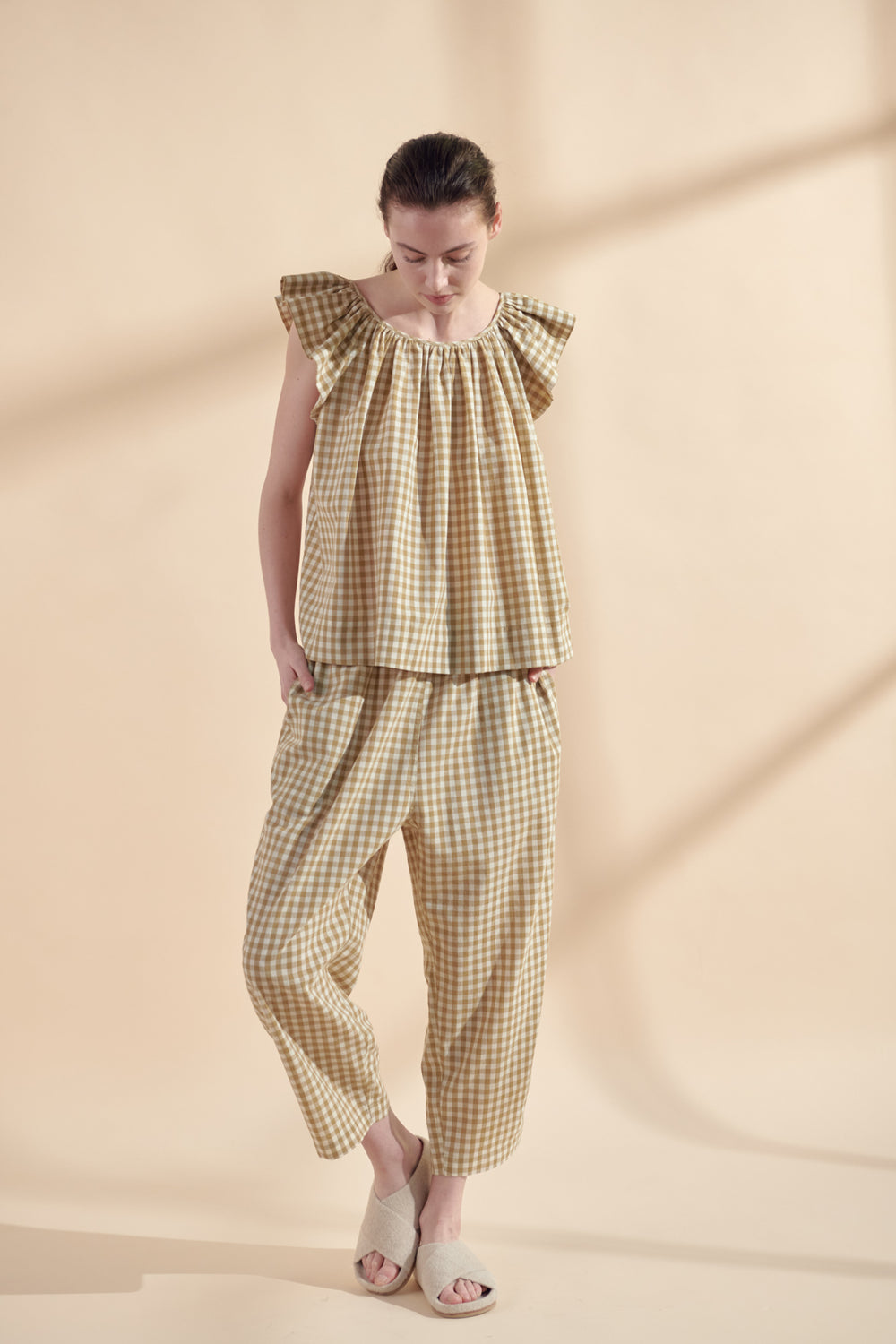 Ruffle Gingham Top
