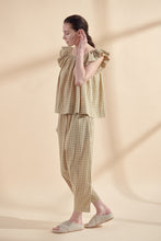 Load image into Gallery viewer, Ruffle short sleeve gingham top
