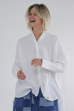 Load image into Gallery viewer, Collarless loose fit long sleeve shirts
