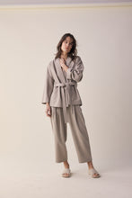 Load image into Gallery viewer, Tie waist  wool robe jacket
