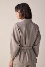 Load image into Gallery viewer, Tie waist  wool robe jacket
