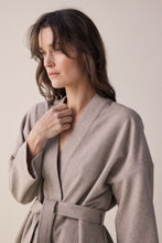 Load image into Gallery viewer, Tie waist  wool robe jacket
