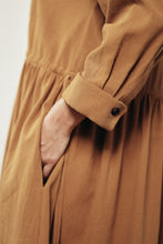 Load image into Gallery viewer, Waist tie with a long-sleeve midi dress
