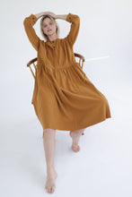 Load image into Gallery viewer, Waist tie with a long-sleeve midi dress
