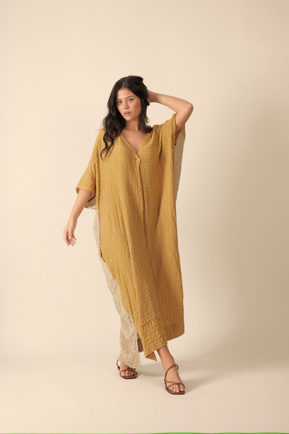 Double v- neck dress
