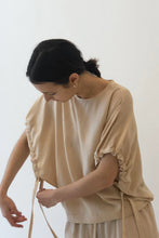 Load image into Gallery viewer, Tie sleeve crew neck blouse
