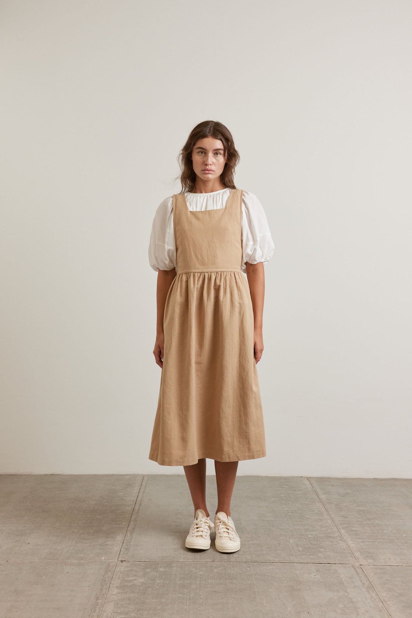 Back Tie Dress XS/S / Safari / 55% Cotton 45% Ramie